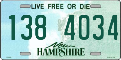 NH license plate 1384034