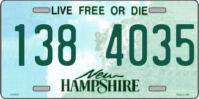 NH license plate 1384035