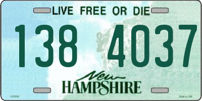 NH license plate 1384037