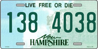 NH license plate 1384038