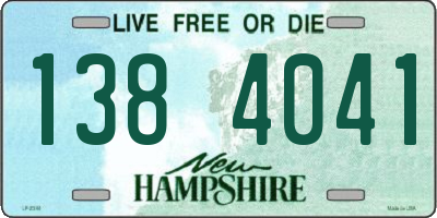 NH license plate 1384041
