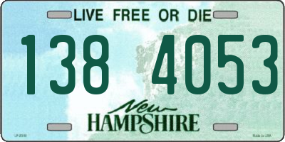 NH license plate 1384053