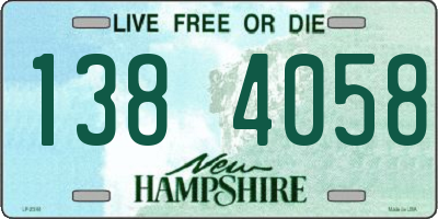 NH license plate 1384058
