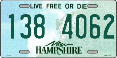 NH license plate 1384062