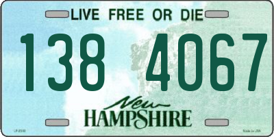 NH license plate 1384067
