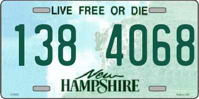 NH license plate 1384068