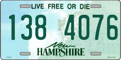 NH license plate 1384076