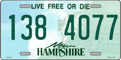 NH license plate 1384077