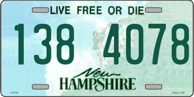 NH license plate 1384078
