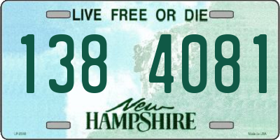 NH license plate 1384081