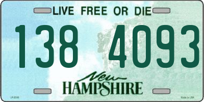 NH license plate 1384093