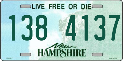 NH license plate 1384137