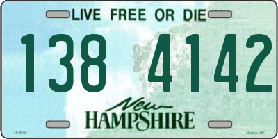 NH license plate 1384142
