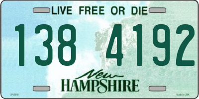 NH license plate 1384192