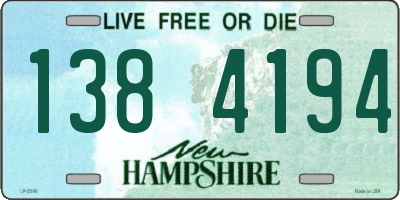 NH license plate 1384194