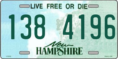 NH license plate 1384196