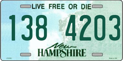 NH license plate 1384203