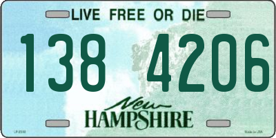 NH license plate 1384206