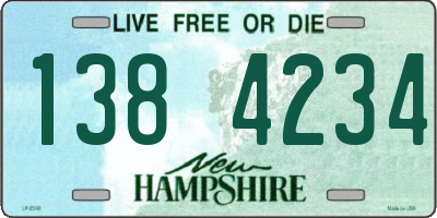 NH license plate 1384234