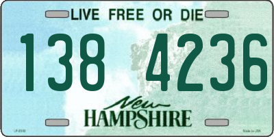 NH license plate 1384236