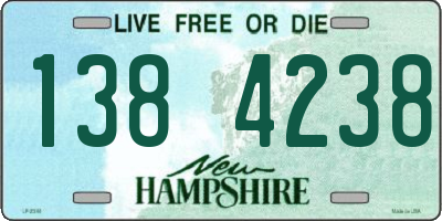 NH license plate 1384238