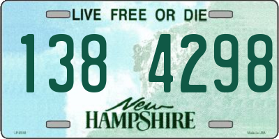 NH license plate 1384298