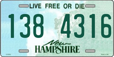 NH license plate 1384316