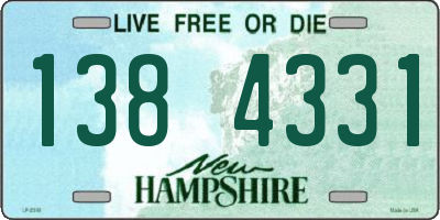 NH license plate 1384331
