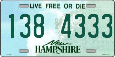 NH license plate 1384333