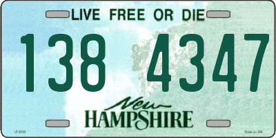 NH license plate 1384347