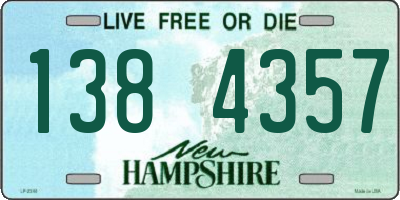NH license plate 1384357