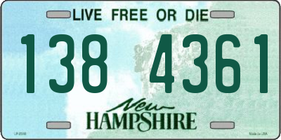 NH license plate 1384361