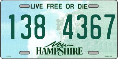 NH license plate 1384367