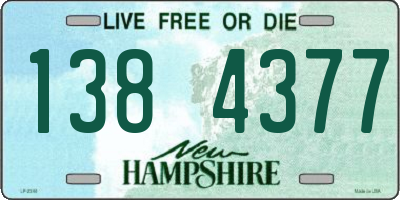 NH license plate 1384377