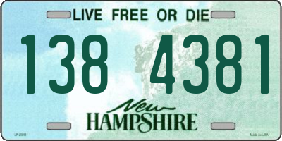 NH license plate 1384381