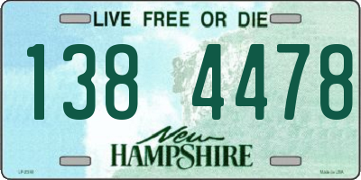 NH license plate 1384478