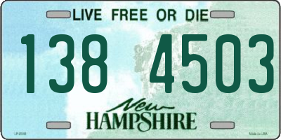 NH license plate 1384503