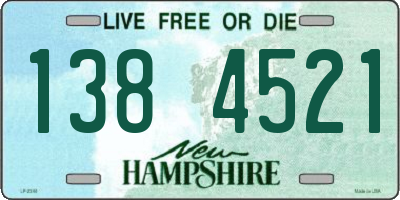 NH license plate 1384521