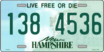 NH license plate 1384536