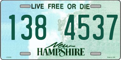 NH license plate 1384537
