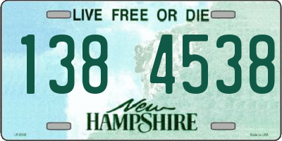 NH license plate 1384538