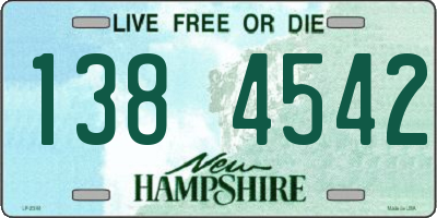 NH license plate 1384542