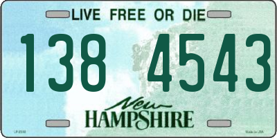 NH license plate 1384543