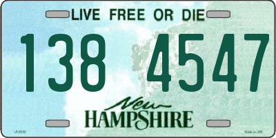 NH license plate 1384547