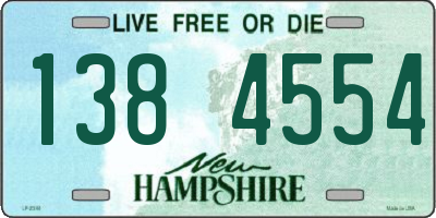 NH license plate 1384554
