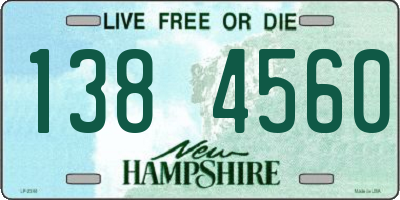 NH license plate 1384560
