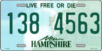 NH license plate 1384563