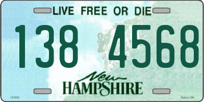 NH license plate 1384568