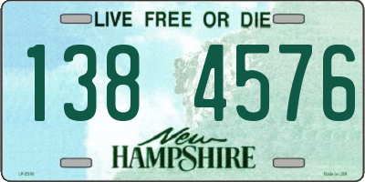 NH license plate 1384576