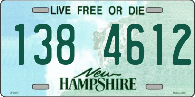 NH license plate 1384612